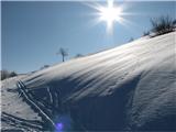 Planina Božca (tudi Božica) Kljub soncu je pošteno mraz